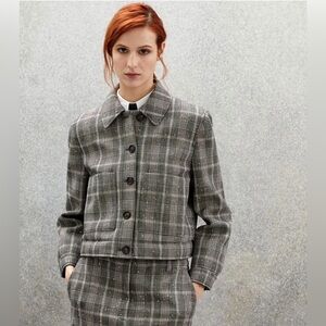 Brunello Cucinelli sparkly sequin embellished prince of wales plaid check jacket